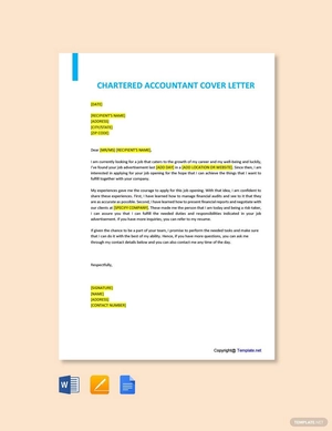 Chartered Accountant Cover Letter