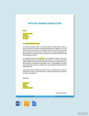 Aptitude Trainer Cover Letter