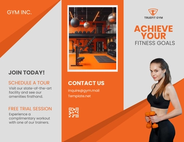 Free Gym Business Brochure Template to Edit Online