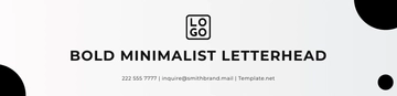 Free Bold Minimalist Letterhead Template to Edit Online