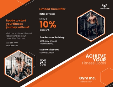 Free Gym Advertising Brochure Template to Edit Online