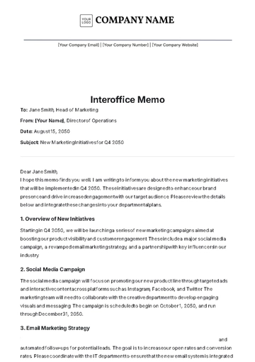 Free Interoffice Memo Template to Edit Online