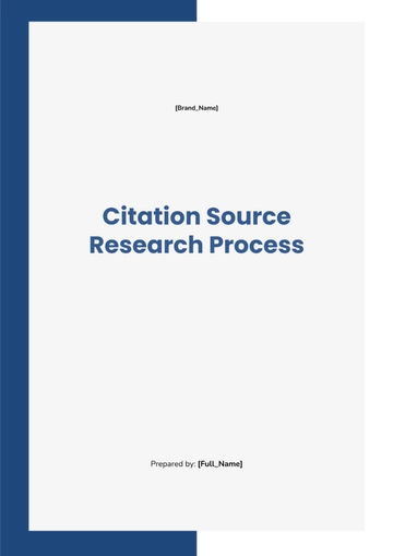Free Citation Source Research Process Template to Edit Online