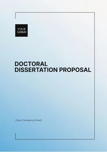 Free Doctoral Dissertation Proposal Template to Edit Online