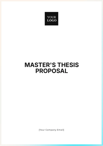 Free Master%27s Thesis Proposal Template to Edit Online
