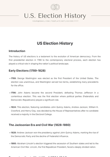 Free US Election History Template to Edit Online