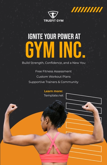 Free Gym Digital Poster Template to Edit Online