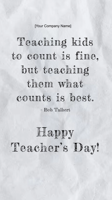 Free Teachers Day Welcome Quote Template to Edit Online
