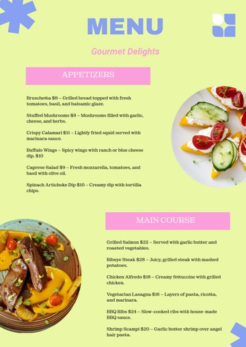 Free Bold Minimalist Menu Template to Edit Online