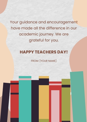 Free Teachers Day Aesthetic Card Template to Edit Online