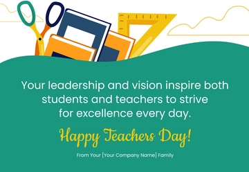 Free Teachers Day Card for Principal Template to Edit Online