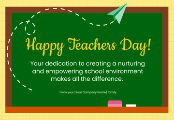 Free Happy Teachers Day Card Template to Edit Online