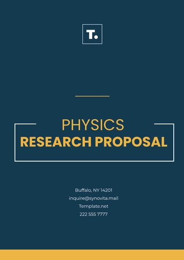Free Physics Research Proposal Template to Edit Online