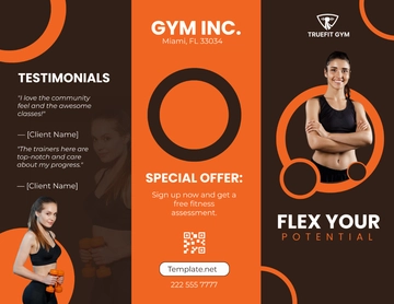 Free Gym Membership Brochure Template to Edit Online