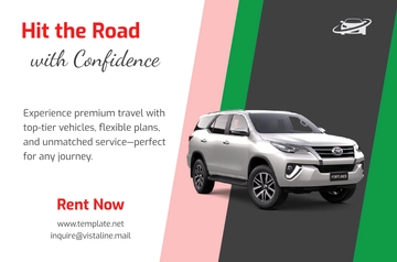 Free Car Rental Project Banner Template to Edit Online