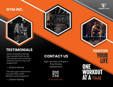 Free Gym Fitness Program Brochure Template to Edit Online
