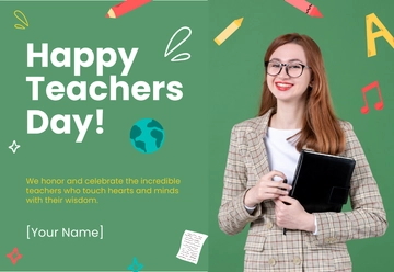 Free Teachers Day Card Template to Edit Online