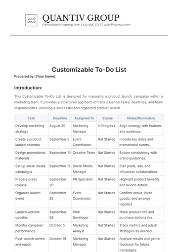 Free Customizable To Do List Template to Edit Online