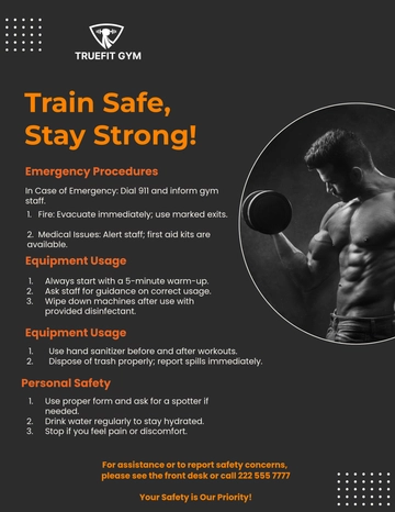 Free Gym Safety Flyer Template to Edit Online