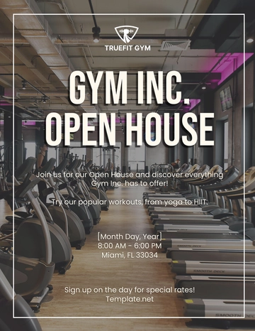 Free Gym Open House Flyer Template to Edit Online