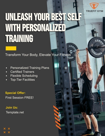 Free Gym Personal Training Flyer Template to Edit Online