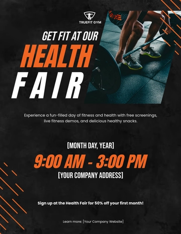 Free Gym Health Fair Flyer Template to Edit Online