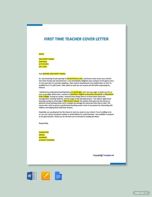 First Time Teacher Cover Letter