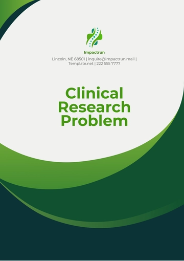 Free Clinical Research Problem Template to Edit Online