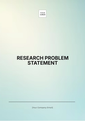 Free Research Problem Statement Template to Edit Online