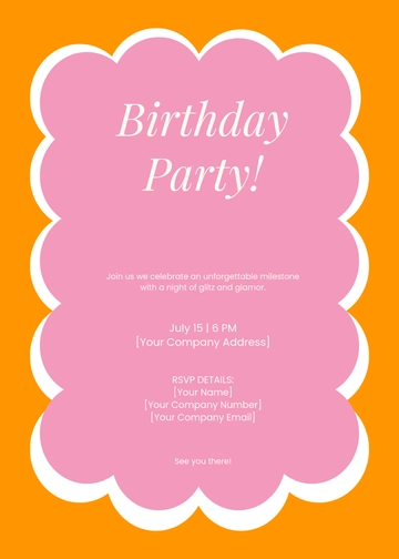 Free Modern Playful Birthday Party Invitation Template to Edit Online
