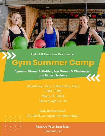 Free Gym Summer Camp Flyer Template to Edit Online