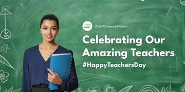 Free Teachers Day Social Media Banner Template to Edit Online