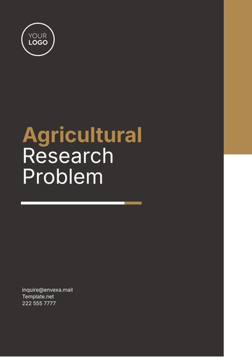 Free Agricultural Research Problem Template to Edit Online