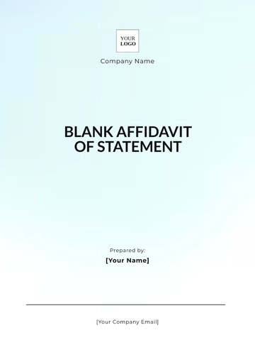 Free Blank Affidavit of Statement Template to Edit Online