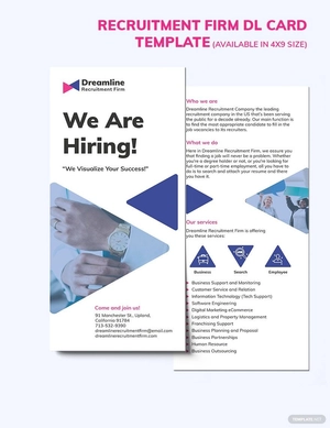 Recruitment Firm DL Card Template