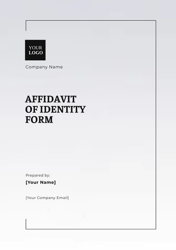 Free Affidavit of Identity Form Template to Edit Online
