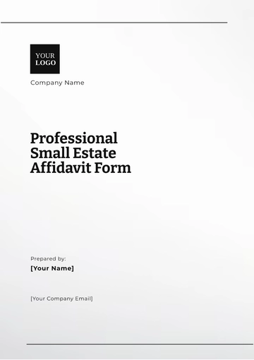 Free Professional Small Estate Affidavit Form Template to Edit Online