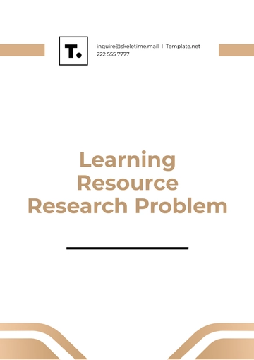 Free Learning Resource Research Problem Template to Edit Online