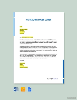 AG Teacher Cover Letter