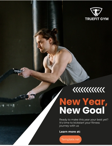 Free Gym New Year Resolution Flyer Template to Edit Online