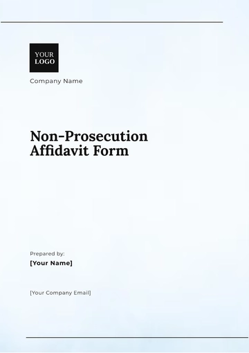 Free Non Prosecution Affidavit Form Template to Edit Online