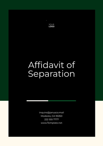 Free Affidavit of Separation Template to Edit Online