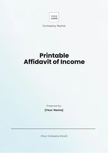 Free Printable Affidavit of Income Template to Edit Online