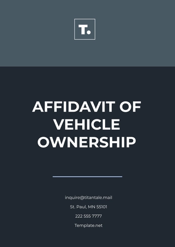 Free Affidavit of Vehicle Ownership Template to Edit Online
