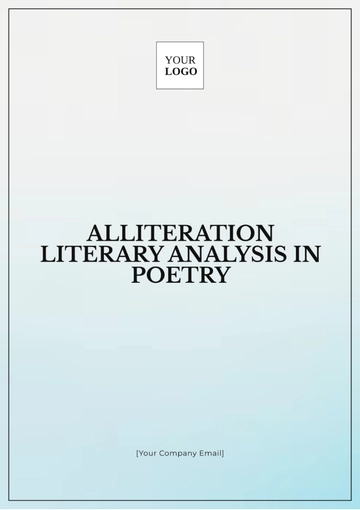Free Alliteration Literary  Analysis in Poetry Template to Edit Online