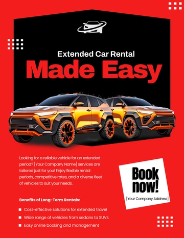 Free Car Rental Information Flyer Template to Edit Online