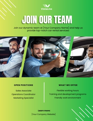 Free Car Rental Job Flyer Template to Edit Online