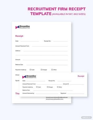 Recruitment Firm Receipt Template