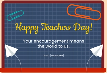 Free Teachers Day Decoration Card Template to Edit Online