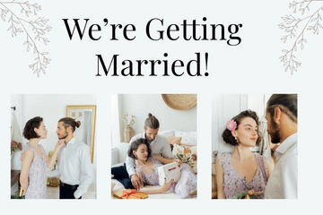 Free Blank Wedding Postcard Template to Edit Online